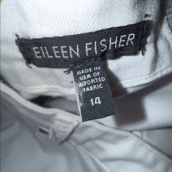 EILEEN FISHER Women’s WHITE JEANS Stretch size 14 organic cotton USA - Picture 4 of 8